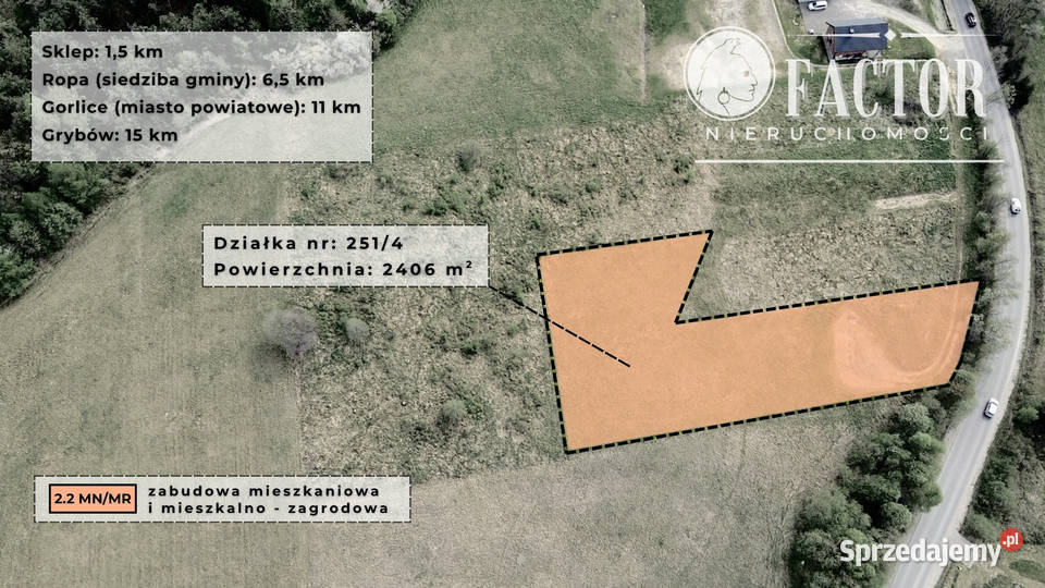 Łosie działka budowlana 2406 m2 1191S