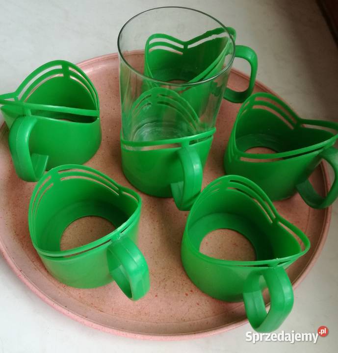 Uchwyty koszyczki do szklanek plastikowekomplet Łódź