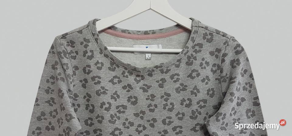 Damski miękki sweter szary w panterkę długim Chrzanów sprzedam