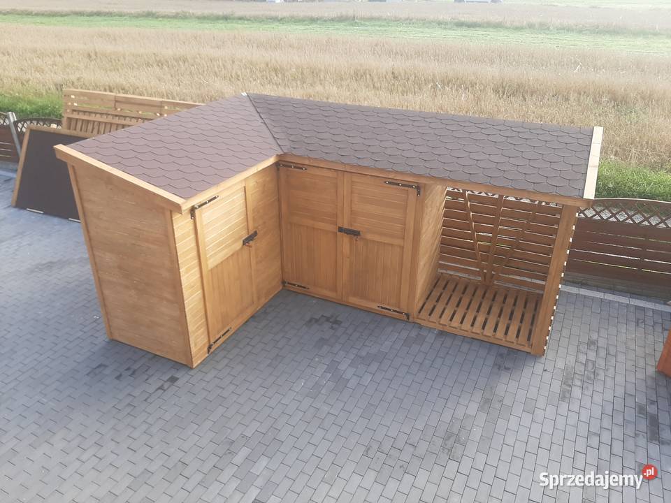 Domek narzędziowy narożny z drewutnią Jordanów sprzedam