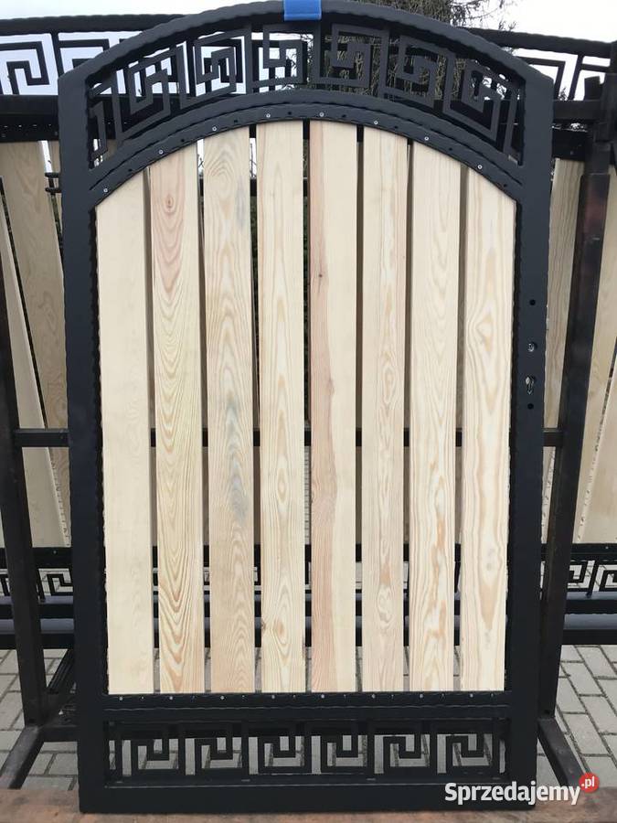 Brama wjazdowa przesuwna drewno metal kuta metal Szczecin sprzedam