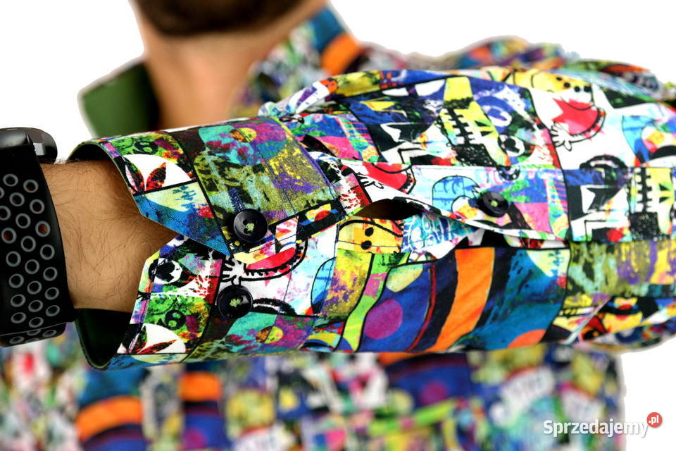 GIOVANNI PERA Koszula Męska K006 Grafitti Ostrów Wielkopolski