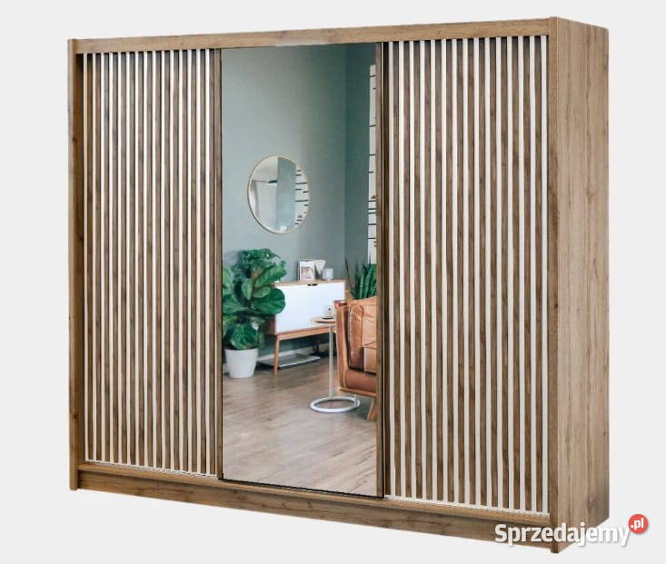 Szafa przesuwna London 250x215x61 lamele lustro łódzkie Wieruszów