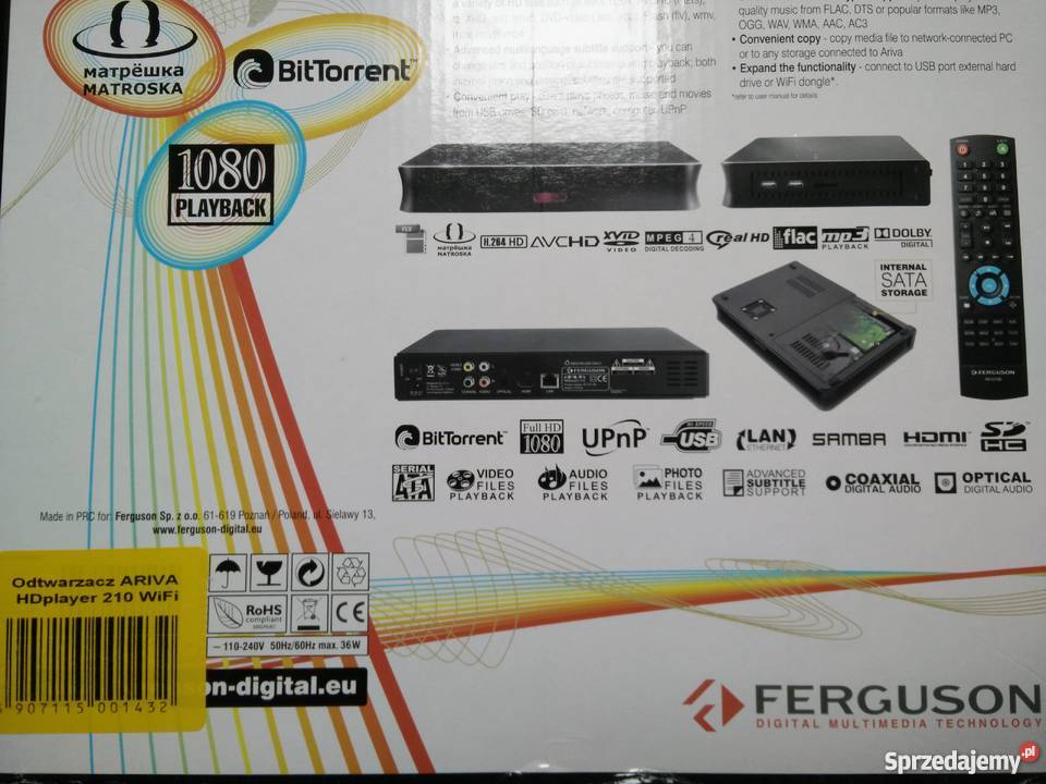 Odtwarzacz multimedialny Ferguson Ariva HDplayer małopolskie Sucha Beskidzka sprzedam