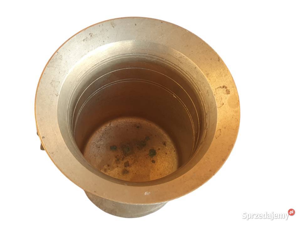 Stary mosiężny moździerz kuchenny sygnowany lata śląskie Cieszyn