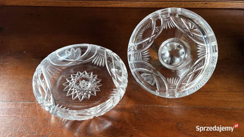 Kryształowe puzderko z pokrywką Na biżuterię do Porcelana i szkło pomorskie Gdańsk