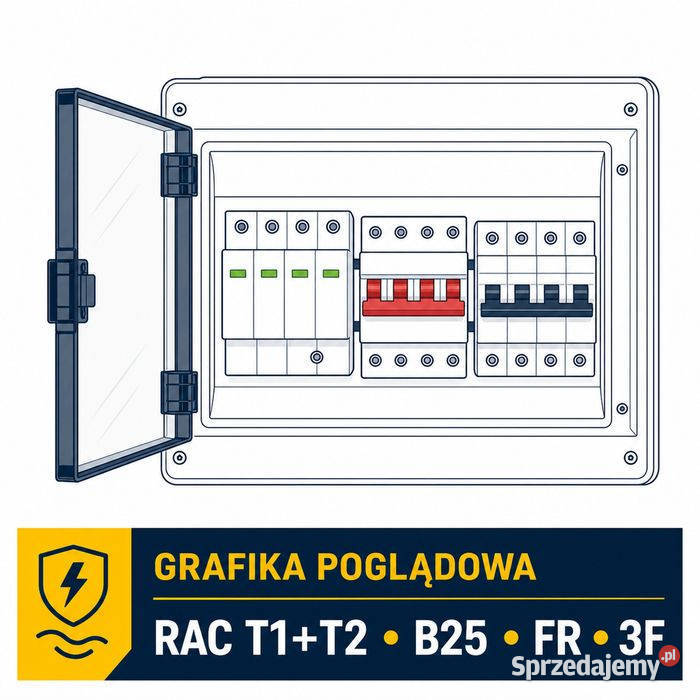 Komplet zabezpieczeń AC T1T2 B25 FR 3fazowy Instalacje małopolskie