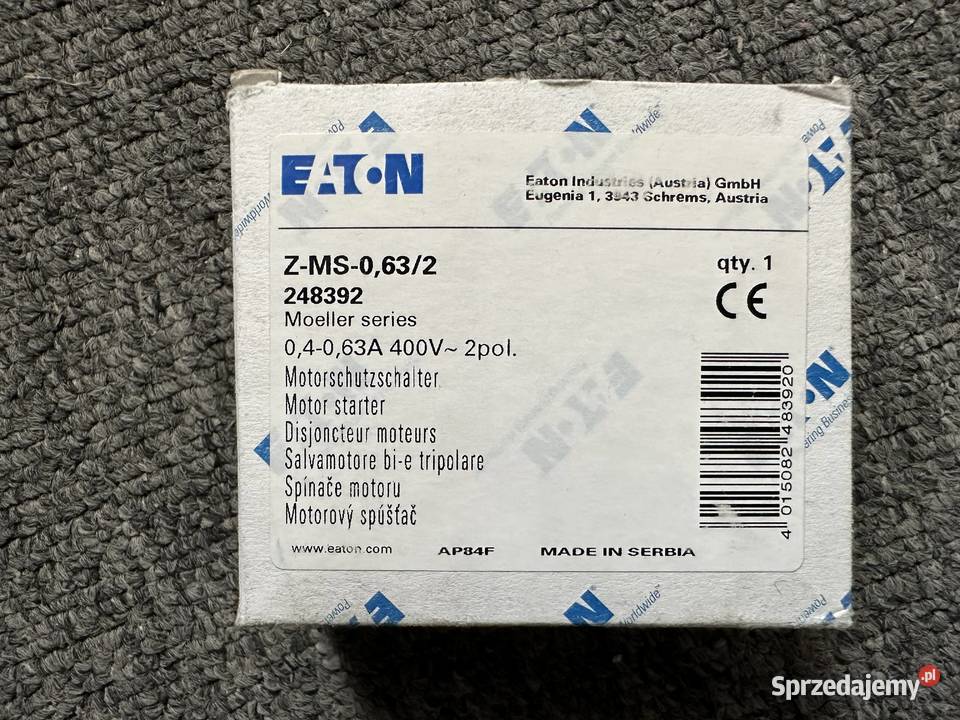 Wyłącznik silnikowy 2biegunowy ZMS0632 Eaton Zabezpieczenia i rozdzielnice łódzkie Łódź