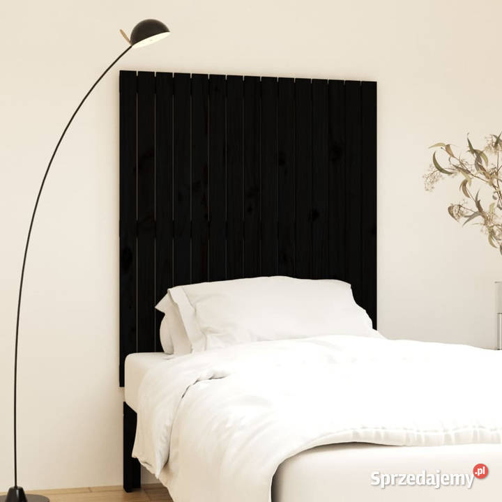 Wezgłowie łóżka czarne 955x3x110 lite drewno Warszawa