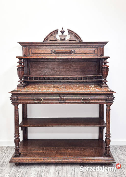 Antyk KOMPLET zdobiony KREDENS ORZECHOWY Kalisz sprzedam