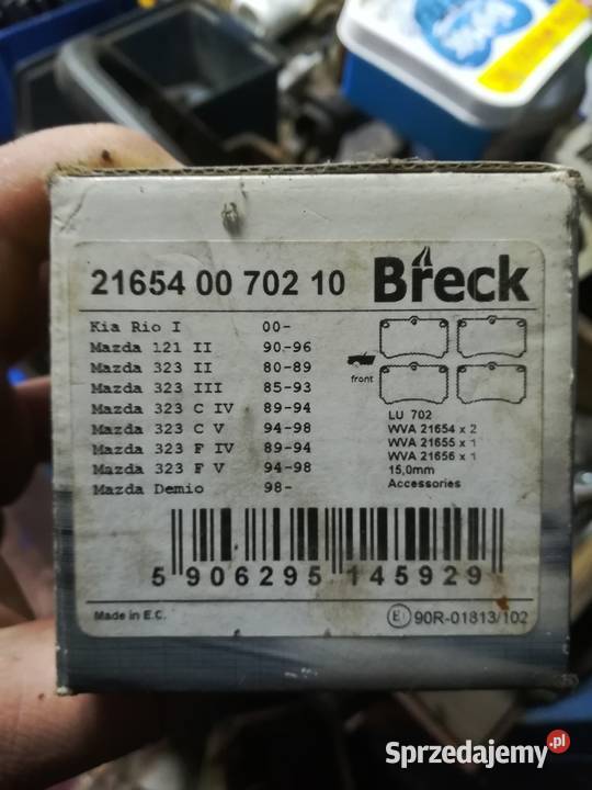 Klocki breck 21654 00 702 10 mazda 323 121 kia Motoryzacja Nowe