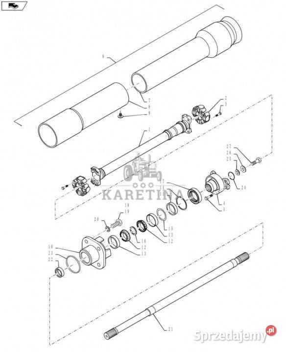 Holland T6090 T6070 Wałek napędowy 87699644 Jastrzębniki