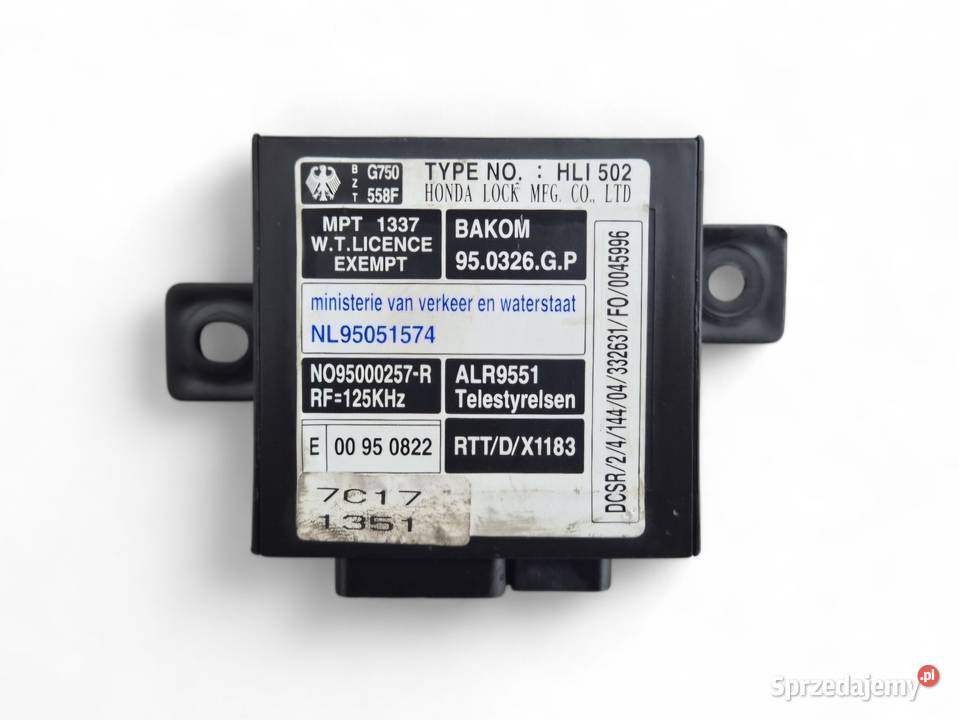 MODUŁ STEROWNIK IMMOBILIZER IMMO HONDA CRV I 1 Działoszyce