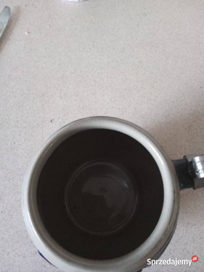Zabytkowy kufel z cynową pokrywą sprzedam