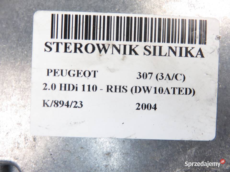 STEROWNIK PEUGEOT 307 20 HDi 0281011248