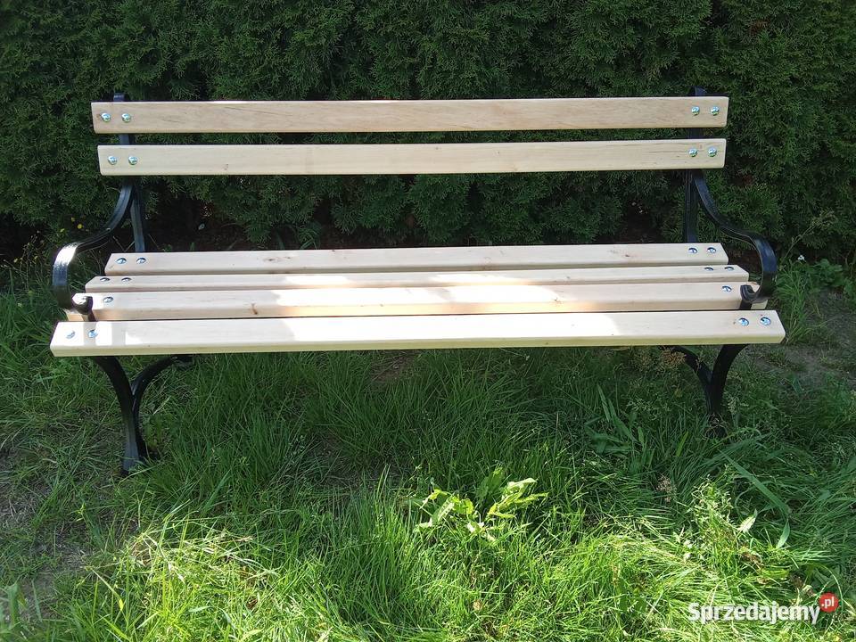 Ławka ogrodowa drewniana żeliwna mocna Świdwin