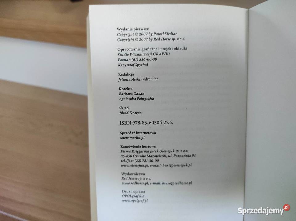 Paweł Siedlar Rozdeptać pająka tom 1 Redhorse mazowieckie Płock