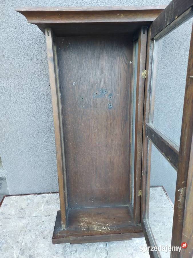 Szafka witrynka ze skrzyni starego zegara 1925r Tczew