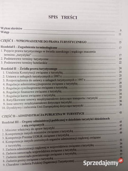 Prawo turystyczne w zarysie kolekcjonerskie Warszawa