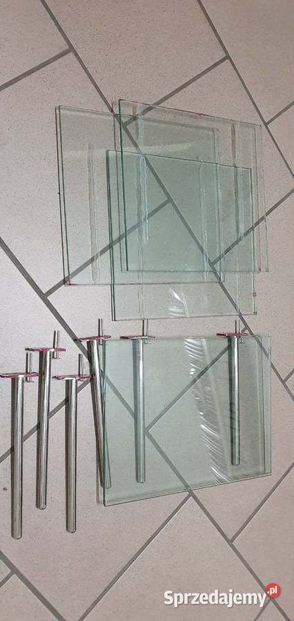 Szklane półki na chromowanych wspornikach Łódź