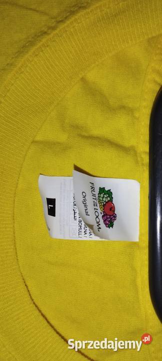 bawełniana koszulka tshirt żółta z napisami r L Zamość sprzedam