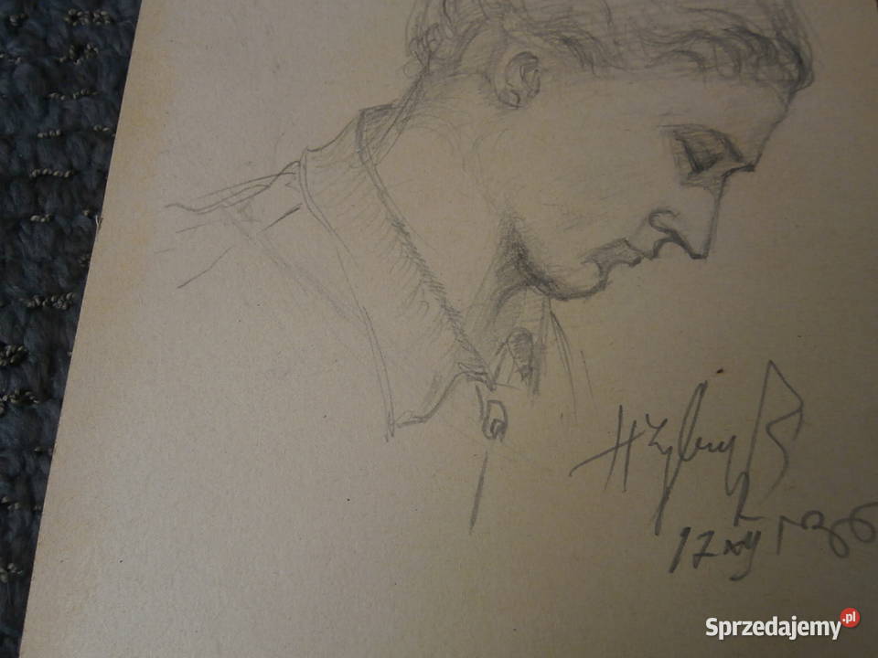 Szkic ołówkiem Kobieta sygnowany ładny stan