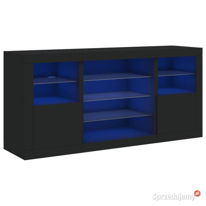 Szafka z oświetleniem LED czarna 1425x37x67 Warszawa
