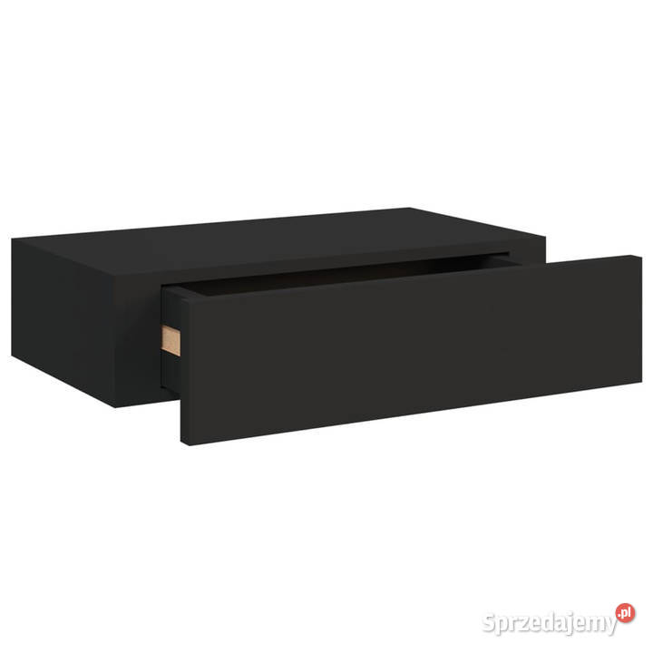 Półki ścienne z szufladą 2 czarne 40x235x10 MDF Warszawa sprzedam