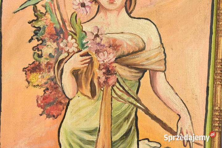 Alfons Mucha Dama Kameliowa w Zielonej Sukni