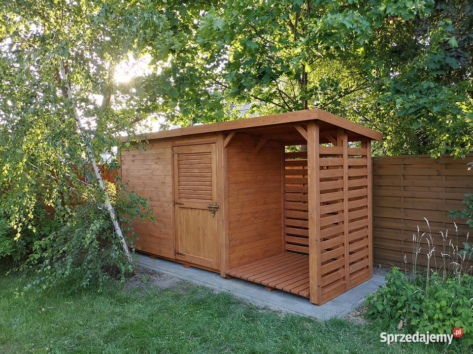 Domek narzędziowy z drewutnią domek ogrodowy Kalety