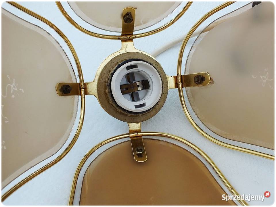 Lampa wisząca szklane witraże z lat 8090tych Żary