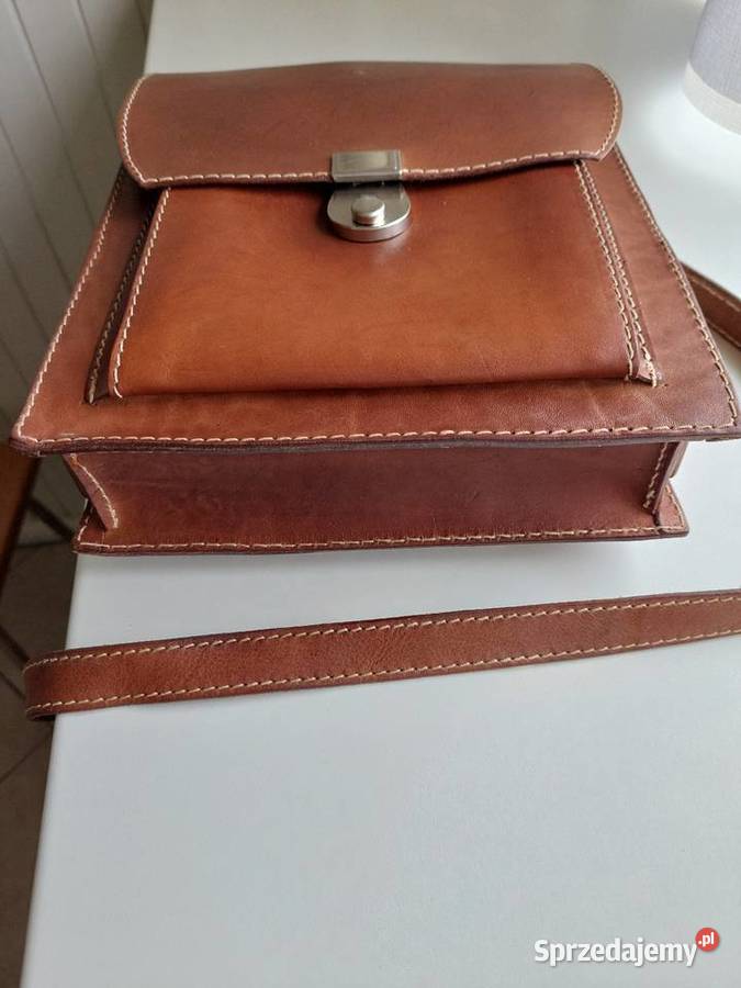 Torebka listonoszka ze skóry anilinowej Łódź