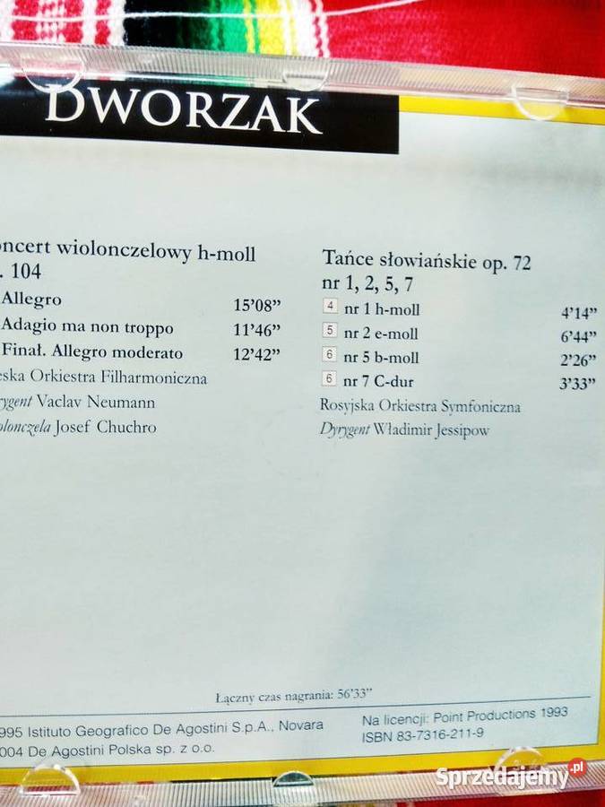 Koncert wiolonczelowy Tańce słowiańskie Dworzak Warszawa sprzedam