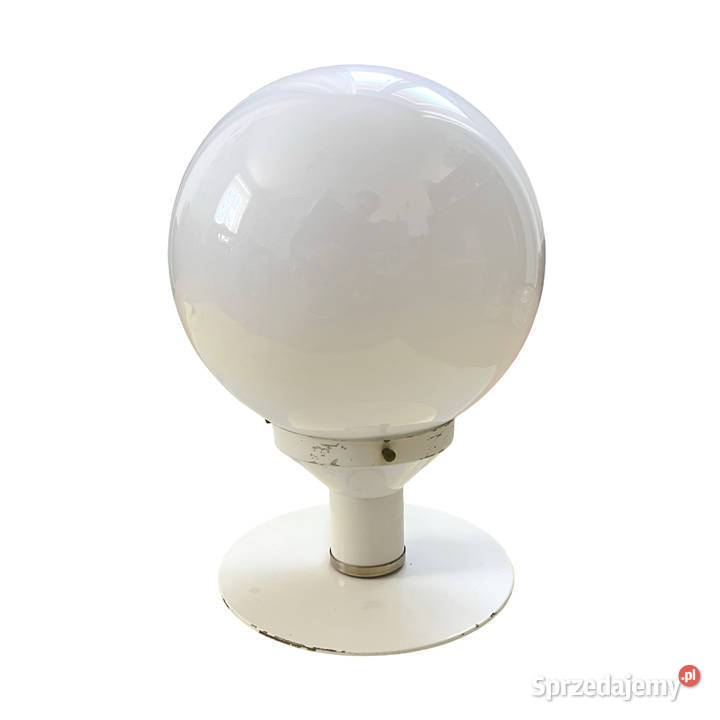 Biała kulista lampa stołowa space age Polska Warszawa