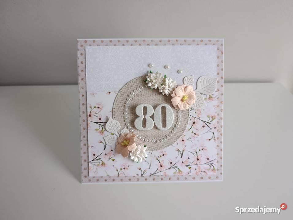 Elegancka Kartka ręcznie robiona urodzinowa