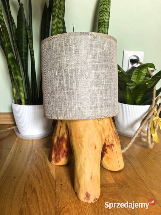 Drewniana lampka handmade w stylu boho Płock sprzedam