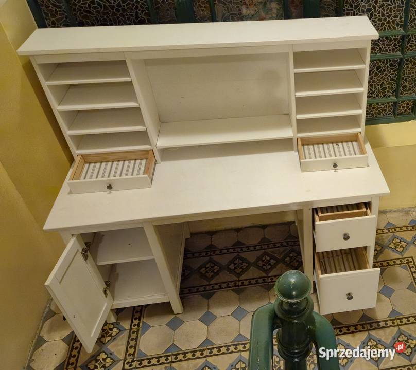 Biurko IKEA Hemnes z nadstawką białe duże małopolskie Kraków sprzedam