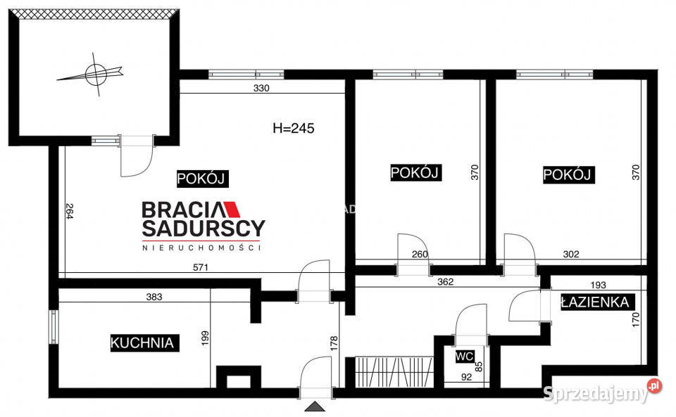 Mieszkanie Kraków 634m2 3 pokoje