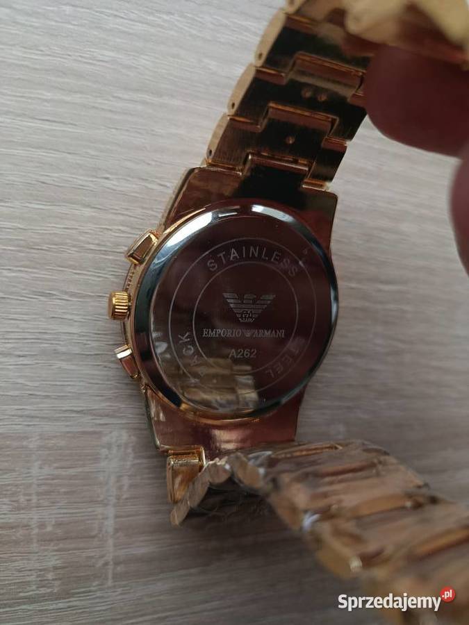 Zegarek męski złoty Emporio Armani z granatową