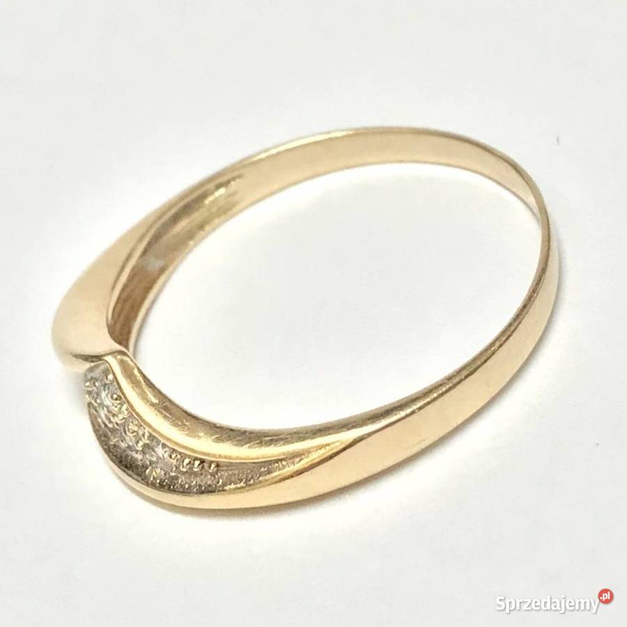 Złoty PIERŚCIONEK 14K KAMIENIE KRÓLEWNY r18 Warszawa
