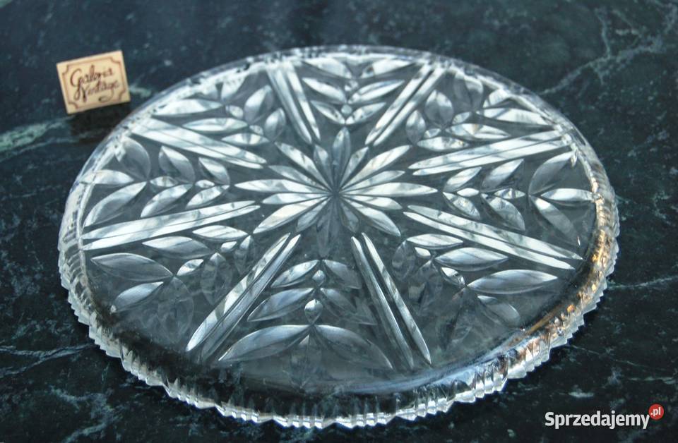 Kryształowa patera na ciasto owoce kryształ Lublin