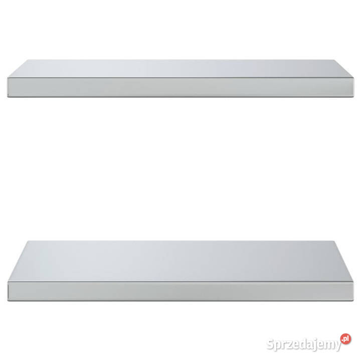 Półki ścienne 2 50x30x3 srebrna stal nierdzewna Półki