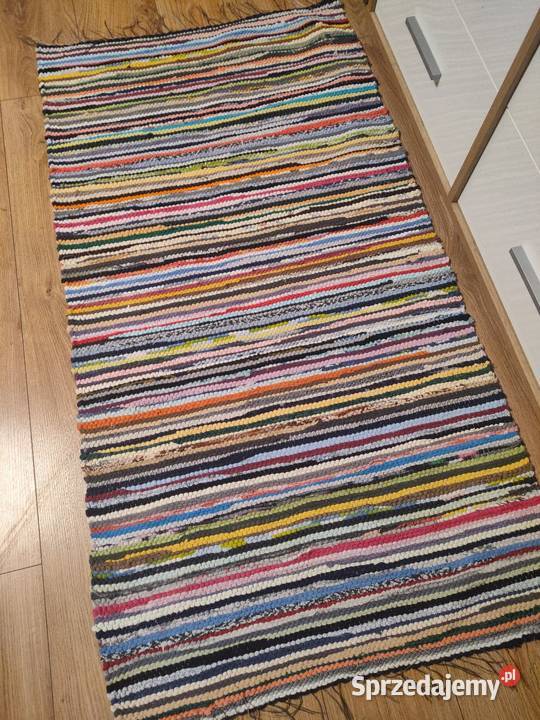 Nowy bawełniany chodnik rękodzieło 140x74 wielokolorowy