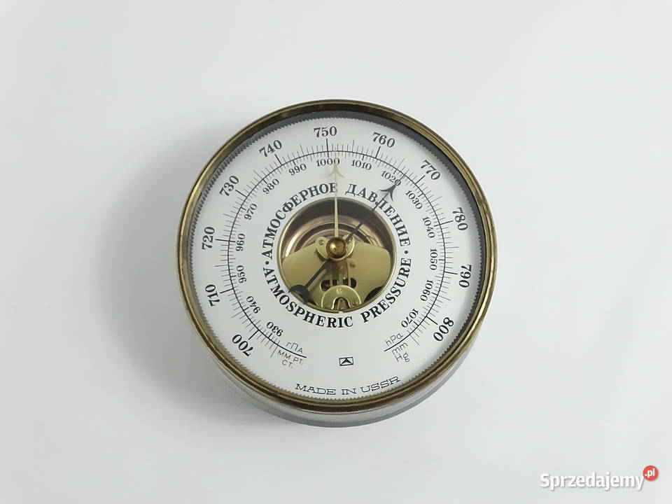 Unikalny Barometr Aneroid MADE IN USSR Vintage Antyki Biłgoraj