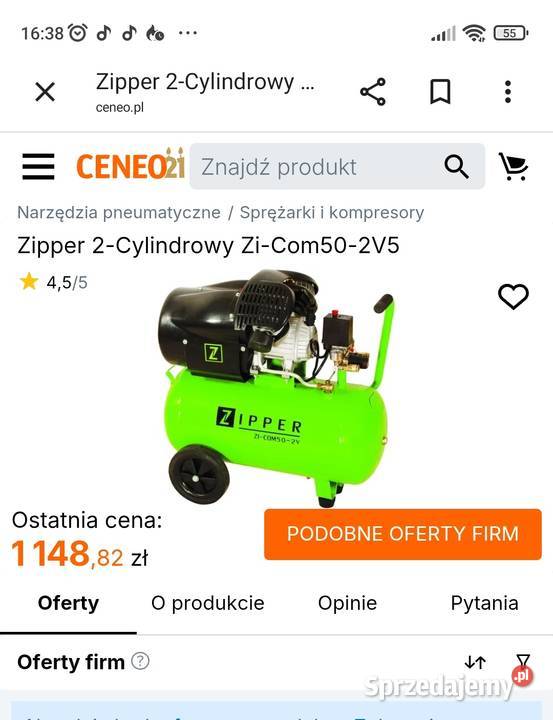 Kompresor V2 Zipper 50 l Austria 22kw Grybów