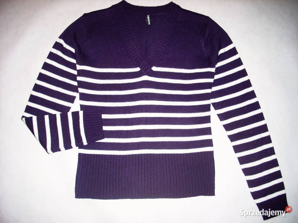 Madonna sweter w pasy fiolet 36 38 fioletowy Nowy Sącz sprzedam