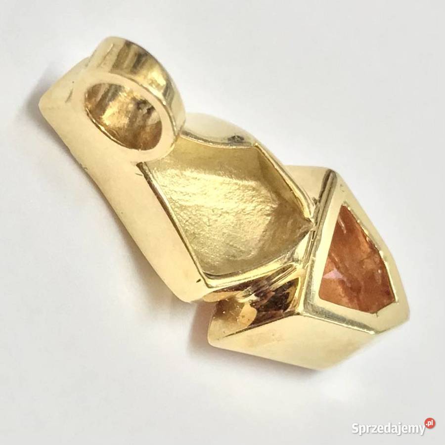 Złoty WISIOREK zawieszka 750 18K TOPAZ IMPERIAL złoto mazowieckie Warszawa