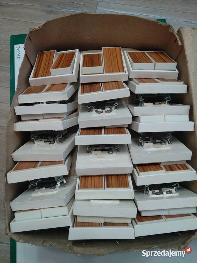 Ospel Biały Bakelit Włącznik Podwójny Płock