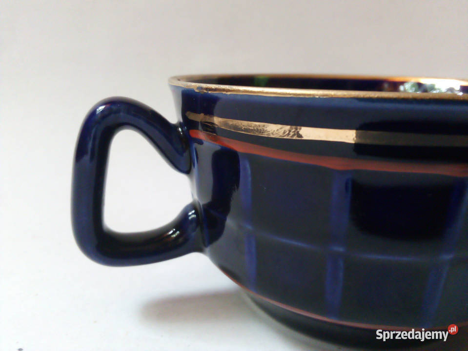 kobaltowa filiżanka kratka Pruszków porcelit Częstochowa sprzedam