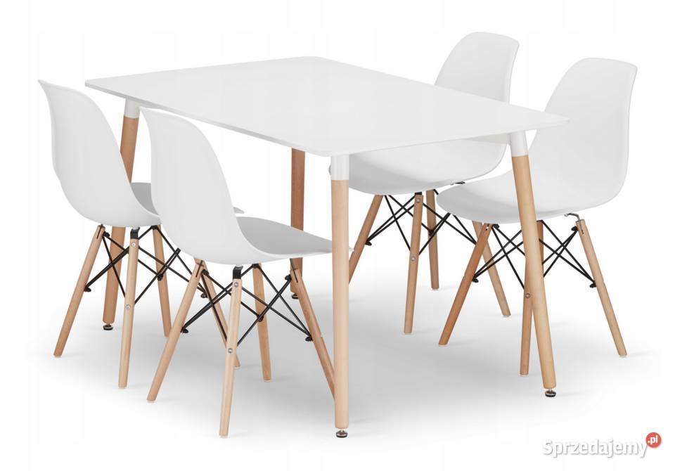 Zestaw Stół 120x80 4 Krzesła Skandynawski Styl Choroszcz